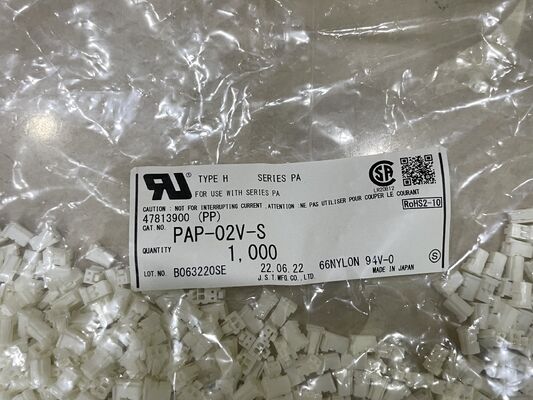 PAP-02V-S 2-Pin-Anschlussgehäuse Sicheres Schließverriegelung Kompakt Größe 250V Nenn-Flammhemmende Nylon 66 einfache Krempmontage zuverlässig für Draht-zu-Draht