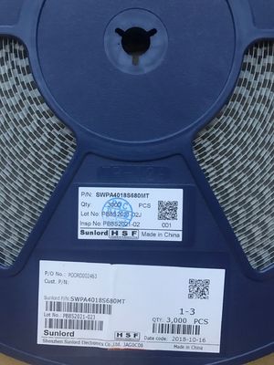 SWPA4018S680MT 68μH Leistungsinduktor 4x4,8mm 3,2A Sättigungsstrom 90mΩ DCR, -40°C~+125°C Metalllegierungskern