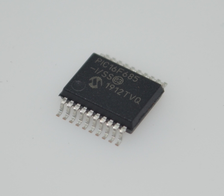 PIC16F685-I/SS 8-Bit Flash MCU 20MHz Geschwindigkeit 3,5 KB Speicher 256B EEPROM 12x10-Bit ADC 25 I/O Pins Weite 2,0-5,5V Reichweite Industrie -40°C bis +85°C SSOP-20 Paket für eingebettete Steuerung
