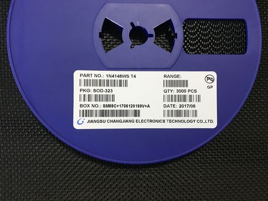 1N4148WS Hochgeschwindigkeits-Schaltdiode mit 100V Nennspannung, 150mA Strom, extrem niedriger 2pF Kapazität, 4ns Erholzeit, SOD-323 Miniaturgehäuse, AEC-Q101 qualifiziert für Automobil- und allgemeine Anwendungen