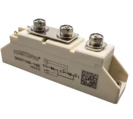 SKKT106/16E 1600V 106A Dual-Thyristor-Modul Niedrige VF 1,35V 2,4kA Stoßstrom AlN-Keramiksockel Druckkontakte SEMIPACK1 Isoliert UL-zertifiziert für Sanftstarter und Antriebe