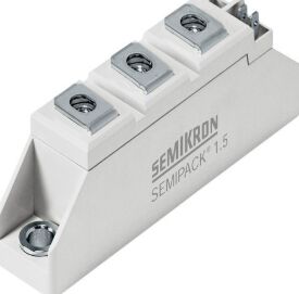 SKKT106/16E 1600V 106A Dual-Thyristor-Modul Niedrige VF 1,35V 2,4kA Stoßstrom AlN-Keramiksockel Druckkontakte SEMIPACK1 Isoliert UL-zertifiziert für Sanftstarter und Antriebe