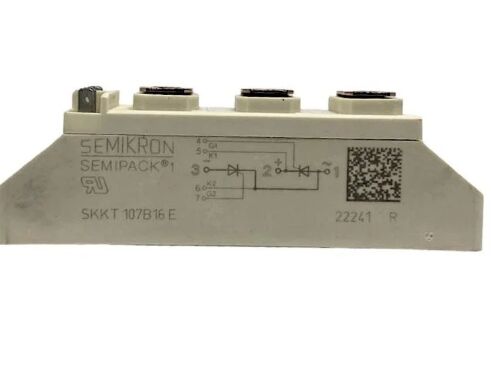 SKKT107B16E 1600V 107A Dual Thyristor Modul Niedrig VF 1.35V 2.4kA Überspannung AlN Keramischer Grunddruckkontakte SEMIPACK1 Isolierte UL-Zertifizierung für Soft Starter und Antriebe