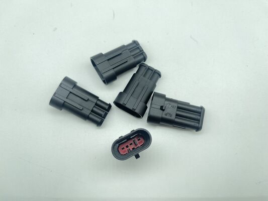 282105-1 3-Position 5,0mm Raster Buchsenleiste Vertikal Durchsteckmontage mit Gehäuse, Riegel und Verpolungsschutz, 9A Nennstrom für Netzteile und Industriesteuerungen