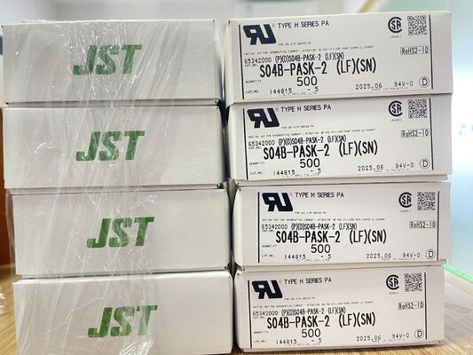 S04B-PASK-2 4-Pin 2,0 mm Pitch Top-Entry Header Reibungssperre UL94V-0 Nylon 3A 250V -25°C bis +85°C THT Mount JST PA-Serie für Geräte